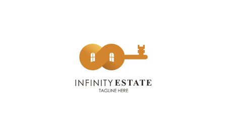 Infinity real estate logo vector design illustrationのイラスト素材