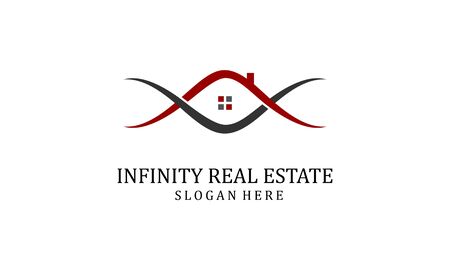 Infinity real estate logo vector design illustrationのイラスト素材