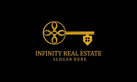 Infinity real estate logo vector design illustrationのイラスト素材