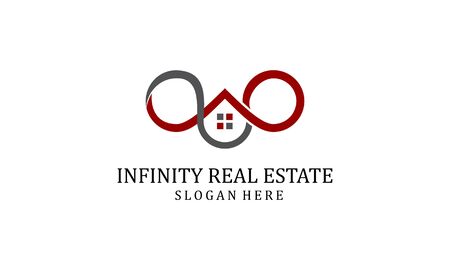 Infinity real estate logo vector design illustrationのイラスト素材