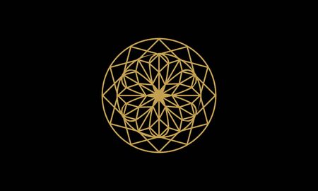 Mandala decorative element illustration. Geometric logo templateのイラスト素材