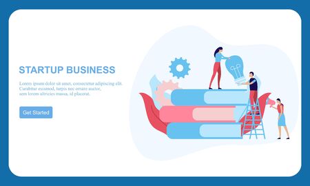 Business startup, business idea concept modern flat design vector illustrationのイラスト素材
