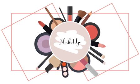 Makeup beauty and cosmetics icons vector illustrationのイラスト素材