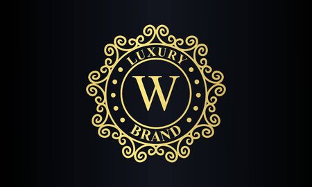 Ornamental luxury golden logo design vector illustrationのイラスト素材