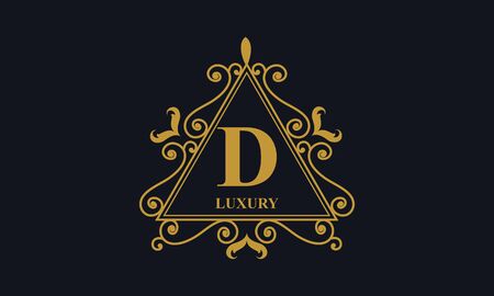 Ornamental luxury golden logo design vector illustrationのイラスト素材