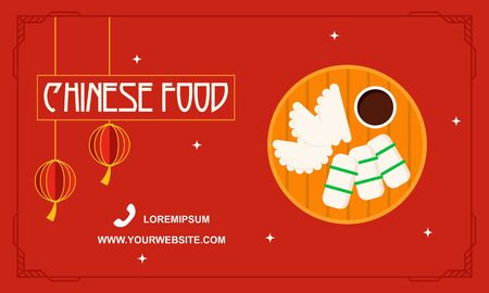 Chinese food flyer template, menu restaurant chinese vectorのイラスト素材