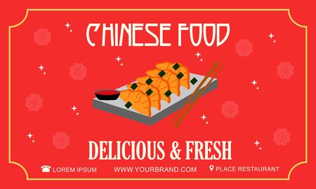 Chinese food flyer template, menu restaurant chinese vectorのイラスト素材