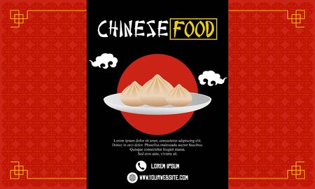 Chinese food flyer template, menu restaurant chinese vectorのイラスト素材