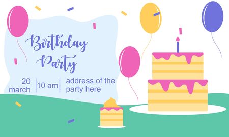 Happy Anniversary card greeting flat logo designのイラスト素材