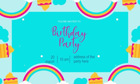 Happy Anniversary card greeting flat logo designのイラスト素材