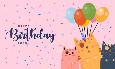 Happy Anniversary card greeting flat logo designのイラスト素材