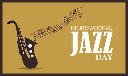 Flat international jazz day background vectorのイラスト素材