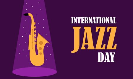 Flat international jazz day background vectorのイラスト素材