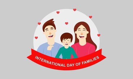 Happy International day of families, happy family illustrationのイラスト素材