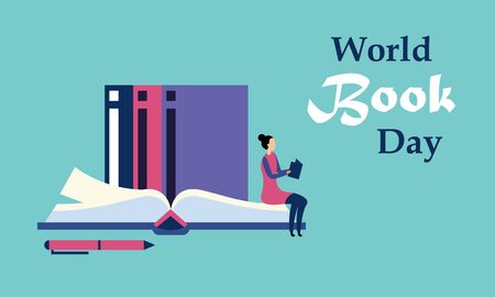 Happy world book day backgroundのイラスト素材