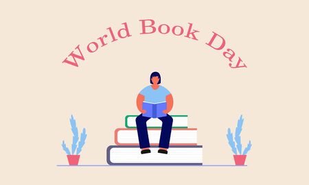 Happy world book day backgroundのイラスト素材