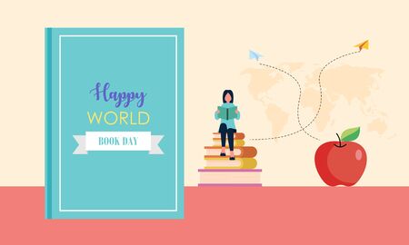 Happy world book day backgroundのイラスト素材