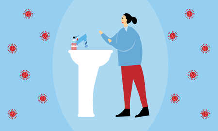 Infographic with information about coronavirus with illustrationのイラスト素材