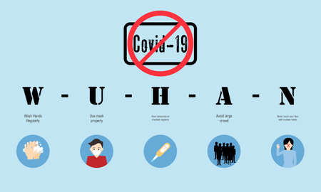 Infographic with information about coronavirus with illustrationのイラスト素材