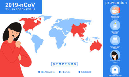 Infographic with information about coronavirus with illustrationのイラスト素材
