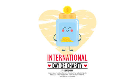 Donation in the international day of charity illustrationのイラスト素材