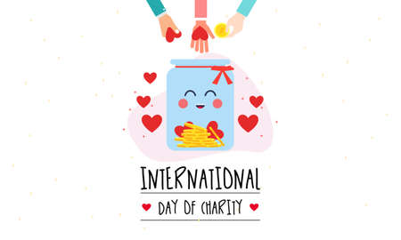 Donation in the international day of charity illustrationのイラスト素材