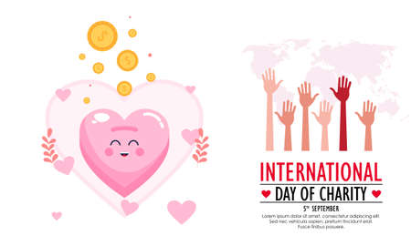 Donation in the international day of charity illustrationのイラスト素材