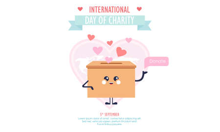 Donation in the international day of charity illustrationのイラスト素材