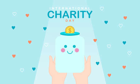 Donation in the international day of charity illustrationのイラスト素材