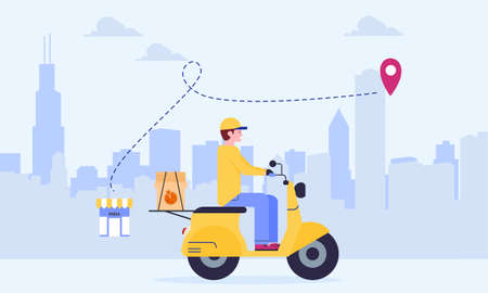 Delivery, On the way concept illustrationのイラスト素材