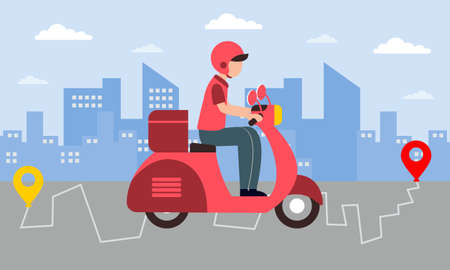 Delivery, On the way concept illustrationのイラスト素材