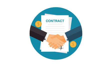 Handshake logo icon for business agreement, deal, contract and partnership logoのイラスト素材