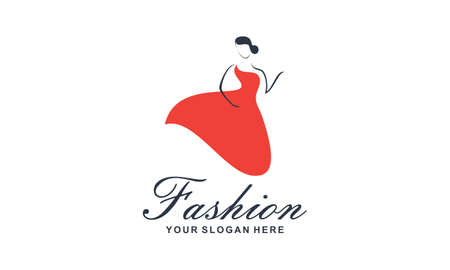 Fashion, female, dress and beauty logo vectorのイラスト素材