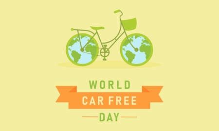 World car free day vector illustration. Great for annual celebration of World Car Free Day poster and bannerのイラスト素材
