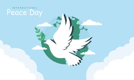 International day of peace with dove. Peace day background with doveのイラスト素材