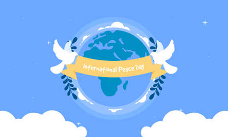 International day of peace with dove. Peace day background with doveのイラスト素材