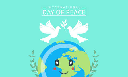 International day of peace with dove. Peace day background with doveのイラスト素材
