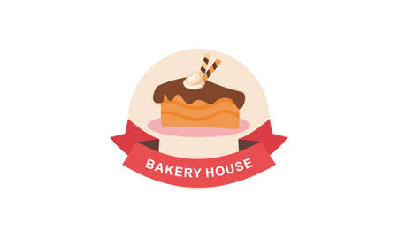 Flat bakery logo, bakery badge logo vectorのイラスト素材