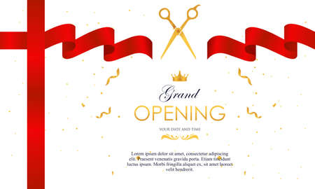 Grand opening background in flat styleのイラスト素材