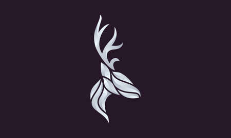 Deer head creative design logo vector. Deer logo designのイラスト素材
