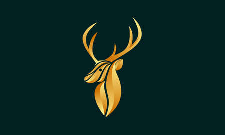 Deer head creative design logo vector. Deer logo designのイラスト素材