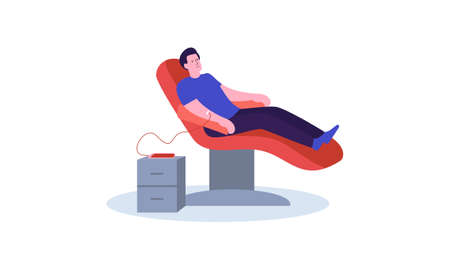 Illustration of people donating blood. Flat design  people donating bloodのイラスト素材
