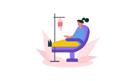 Illustration of people donating blood. Flat design  people donating bloodのイラスト素材