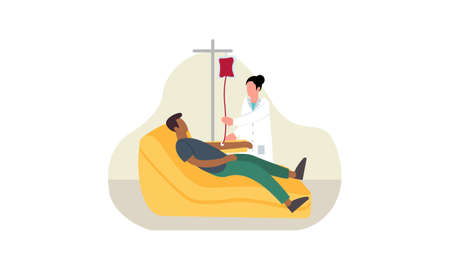 Illustration of people donating blood. Flat design  people donating bloodのイラスト素材