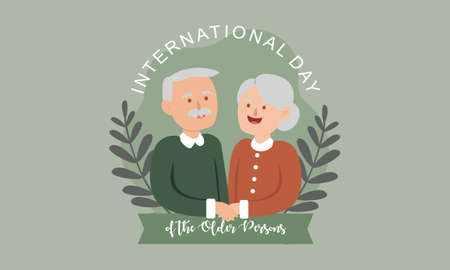 International day of older persons, Elderly background illustrationのイラスト素材