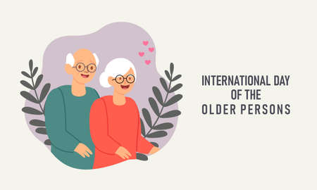 International day of older persons, Elderly background illustrationのイラスト素材