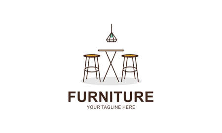 Interior minimalist room, gallery furniture logo design vectorのイラスト素材