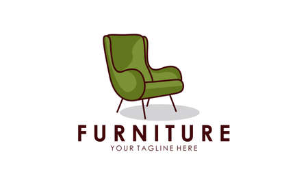 Interior minimalist room, gallery furniture logo design vectorのイラスト素材