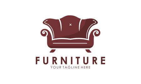 Interior minimalist room, gallery furniture logo design vectorのイラスト素材