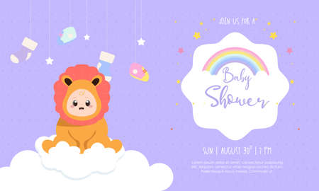 Invitation template for boy baby shower design illustrationのイラスト素材